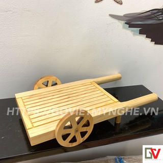 [30cm x 17cm] Khay gỗ trang trí thức ăn khay gỗ decor món ăn dùng trong nhà hàng quán ăn - Khay xe kéo bò trang trí