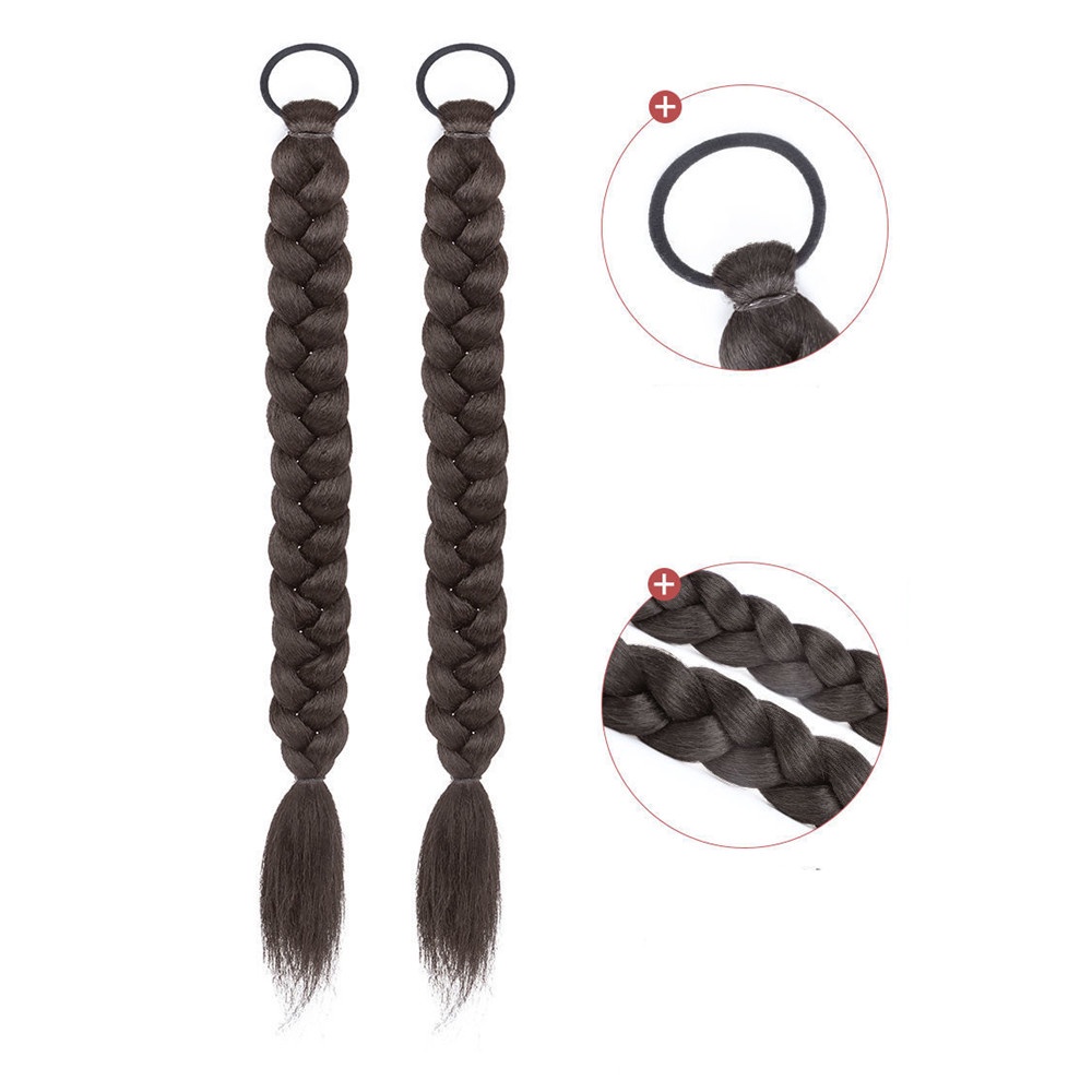 1 Tóc Giả Thắt Bím Đuôi Ngựa Dạng Xoắn Dễ Thương Cho Nữ Hóa Trang