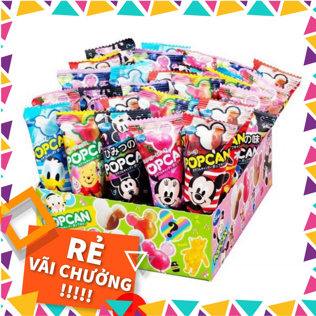 Kẹo mút Popcan mickey Glico vị trái cây Nhật Bản 13g/ cây( Giao màu ngẫu nhiên)