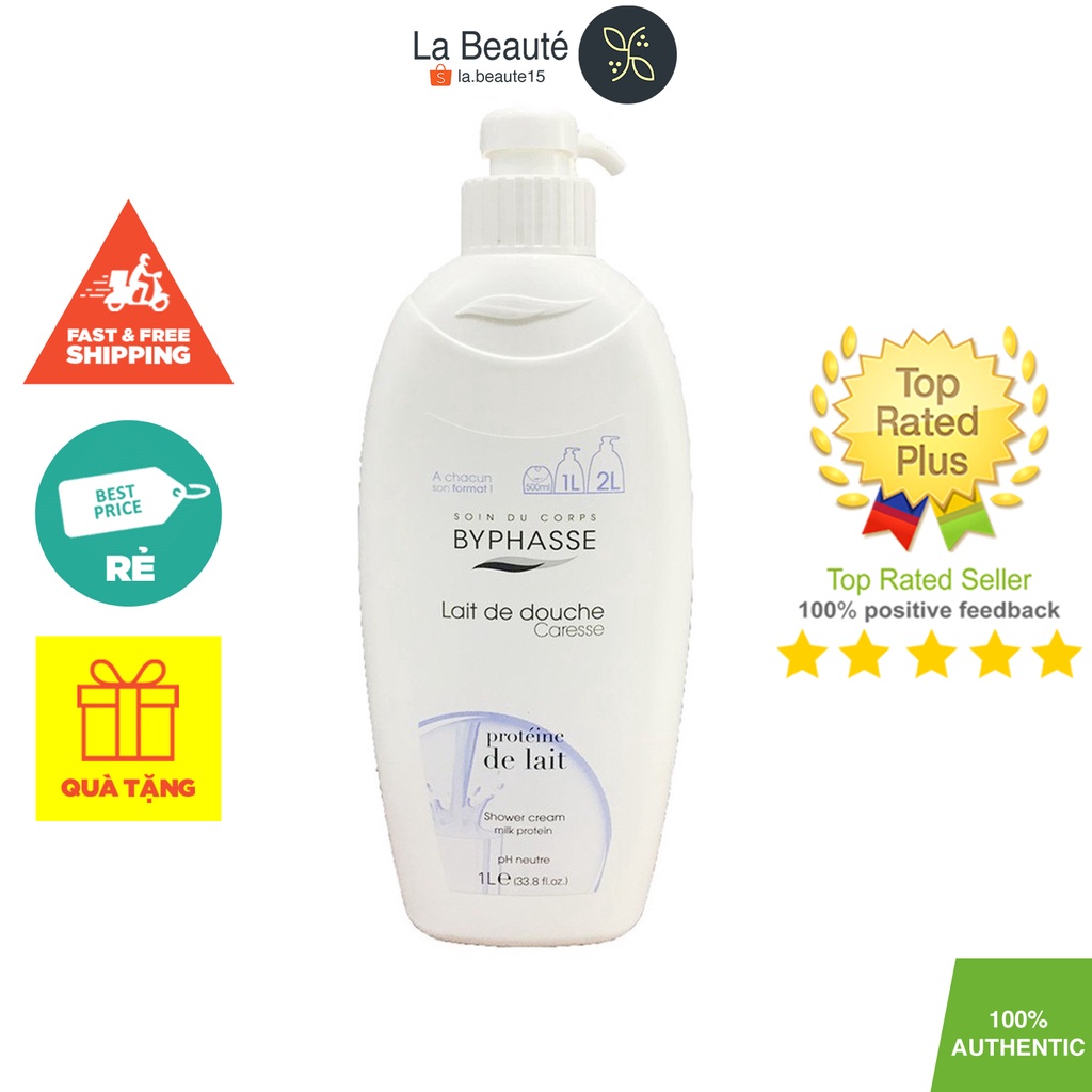 Byphasse Lait De Douche Protein 1000ml - Sữa Tắm Chiết Xuất Từ Sữa