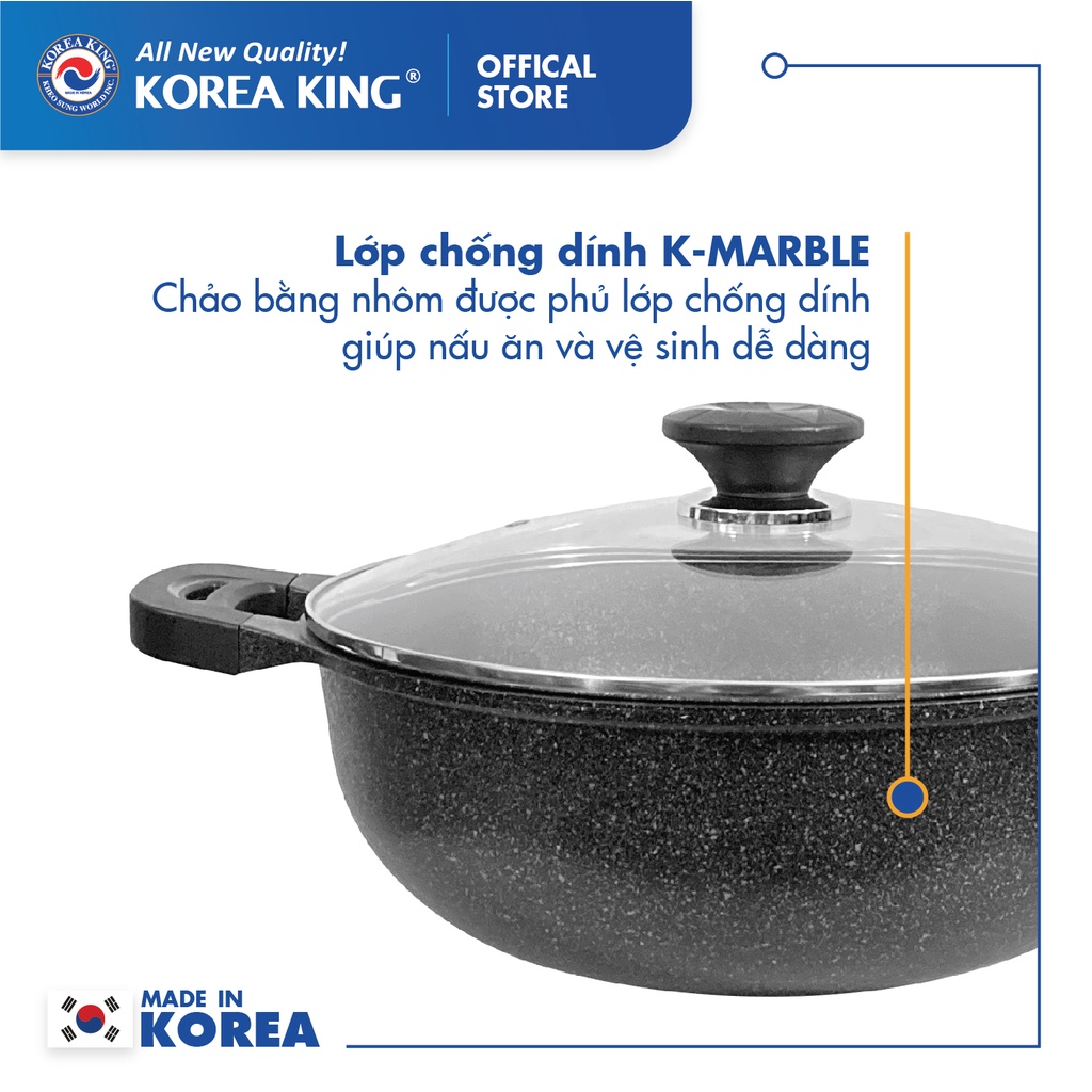 Chảo Sâu Lòng Phủ Đá Korea King KW-32MSI (32cm)