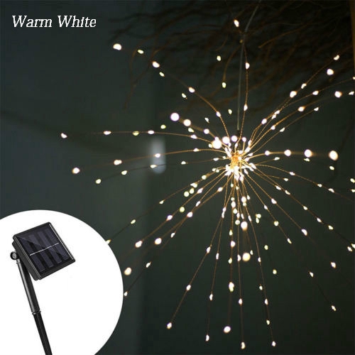 Dây Đèn Led 180 Bóng Năng Lượng Mặt Trời Hình Pháo Hoa Treo Trang Trí Sân Vườn