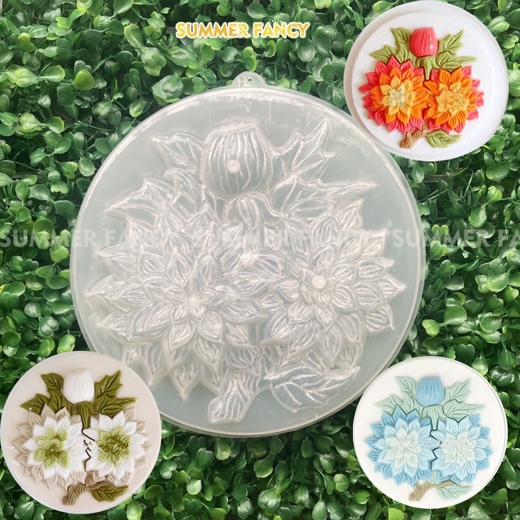 Khuôn rau câu 20cm tròn mẫu Nho, Hồng, Cúc, Sen, Thược dược, Happy Birthday mới - Jelly tray NL-20c