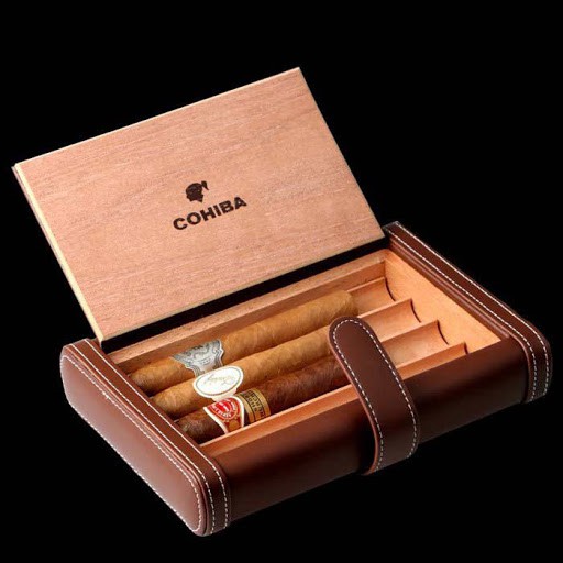 Bao Da Bảo Quản, Giữ Ẩm Cohiba 6306 Cầm Tay Loại 4 Dieu Hai Màu Nâu, Đen Sang Trọng Cao Cấp