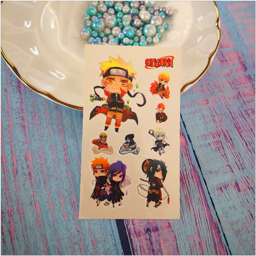✿ Hình Xăm Dán Tạm Thời Mini Hình Naruto Series 01-01 ✿ 1 Tấm Hình Xăm Dán Chống Nước Họa Tiết Uzumaki Naruto Uchiha Sasuke