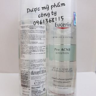 Tẩy trang da dầu mụn EUCERIN PRO ACNE SOLUTION ACNE AND MAKE UP  200ml