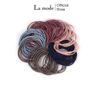 Set Túi Zip 100 Sợi Thun Buộc Cột Tóc Hàn Quốc - Phụ Kiện Tóc Cho Nữ - La mode