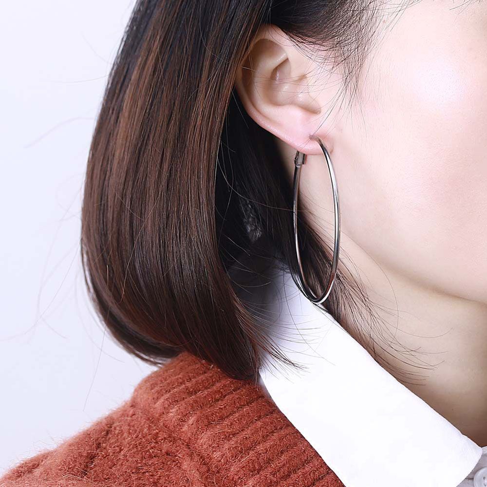 Khuyên Tai Dạng Vòng Lớn Bằng Kim Loại Cá Tính Thời Trang Cho Nữ