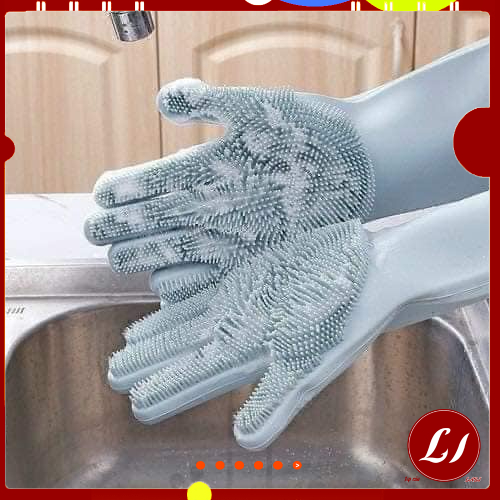 GĂNG TAY SILICON CÓ GAI RỬA BÁT ĐA NĂNG (1 đôi)