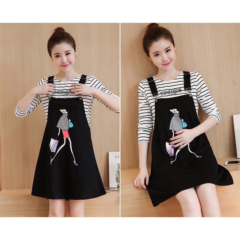 Set Áo Sọc Yếm Cô Gái