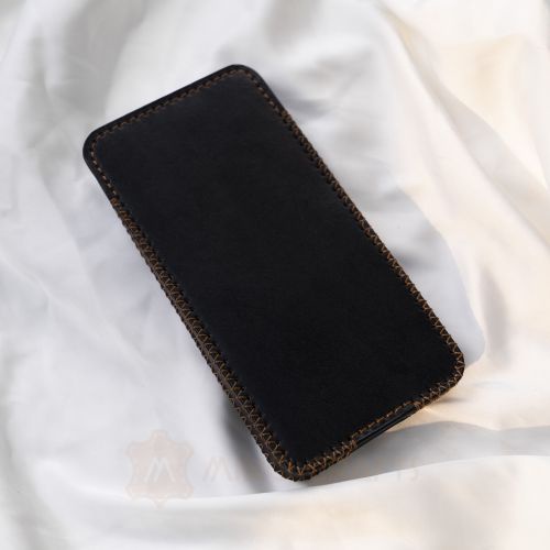 Bao da Samsung Galaxy Z Flip3 handmade- Màu ĐEN- Dáng đứng, kiểu cổ điển sang trọng