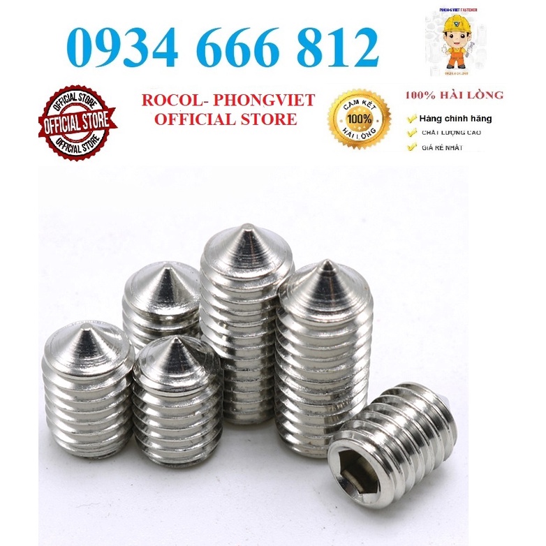 Set 50c và 10c M6 Vít trí đầu nhọn inox304 M6