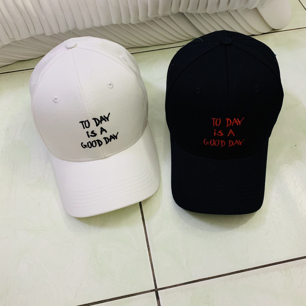 [Hàng Xịn] Nón Lưỡi Trai Nữ Phong Cách Hàn Quốc Chất Vải Kaki Cotton, Mũ Lưỡi Trai Thêu Chữ Today Is A Good Day