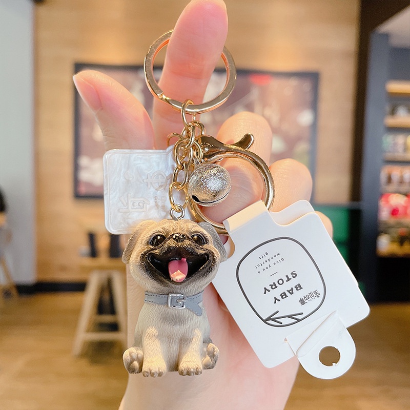 Móc Khóa Hình Gia Đình Cún Con Hoạt Hình Đáng Yêu