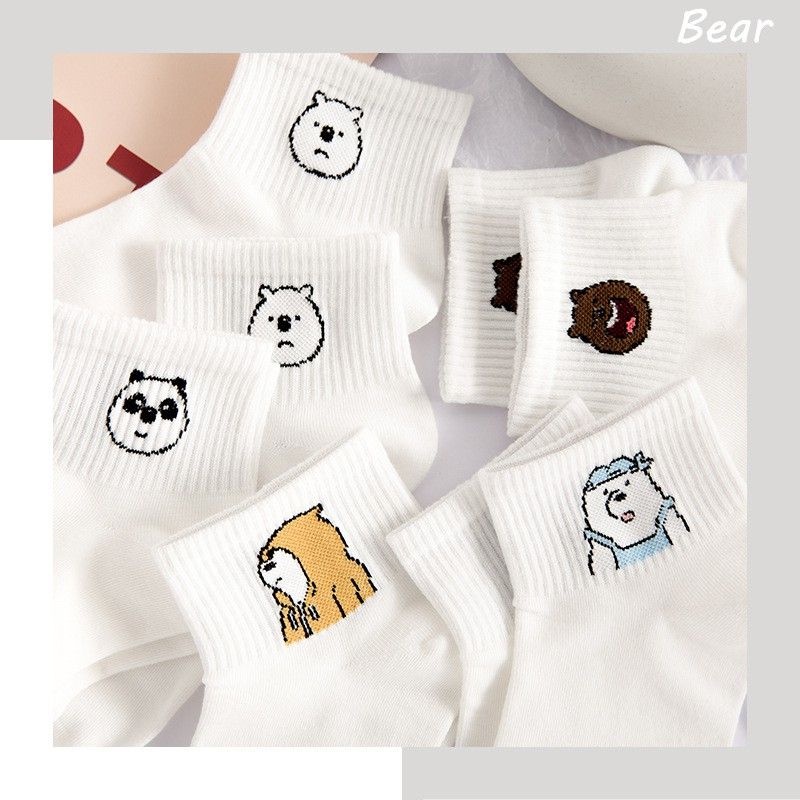VỚ CỔ TRUNG TRẮNG - GẤU BEAR NÂU