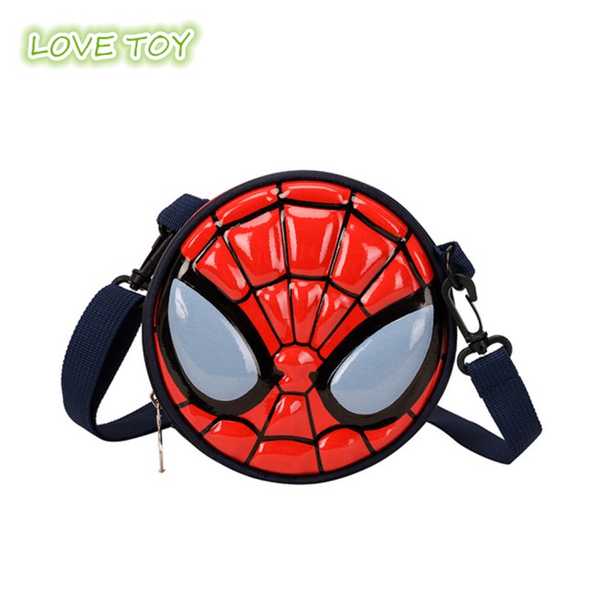 Túi Tròn Đeo Chéo Mini In Họa Tiết Spiderman Thời Trang Dành Cho Các Bé