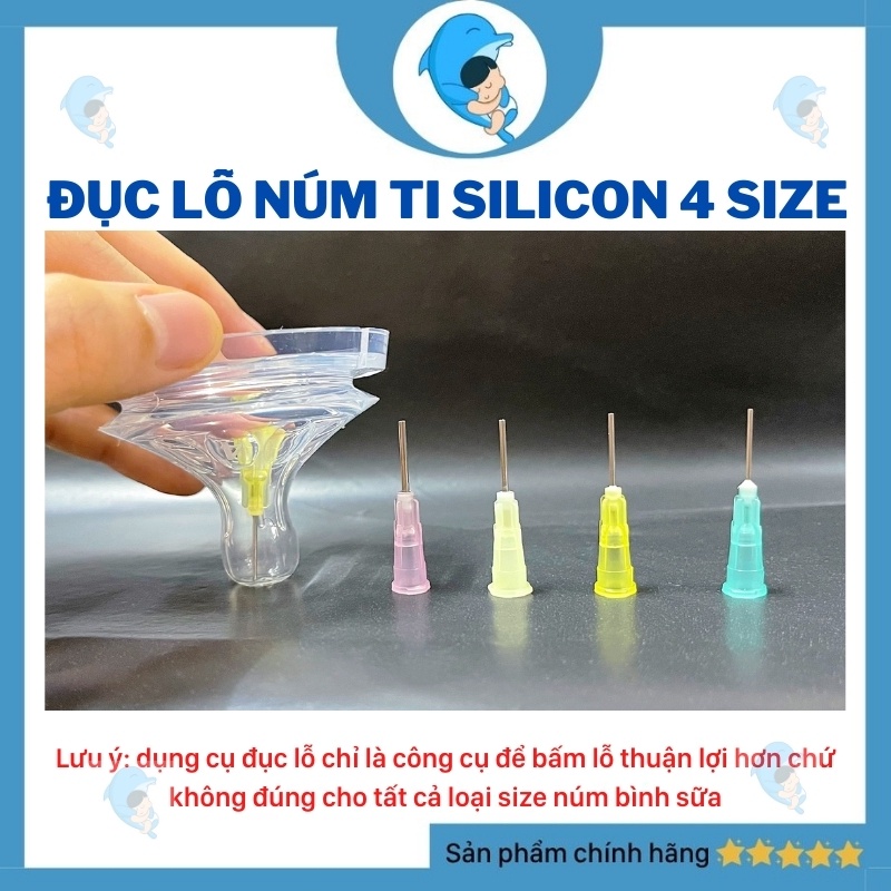 Set 4 Size Dụng Cụ Đục Lỗ Núm Ti/Ty Giúp Sữa Chảy Thuận Lợi Hơn
