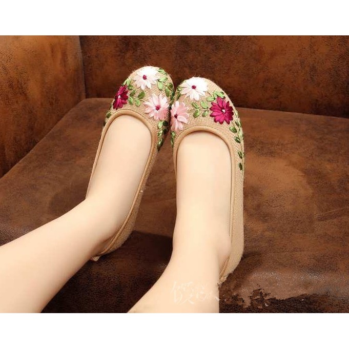 Giày Búp Bê Thêu Hoa Thủ Công Cao Cấp