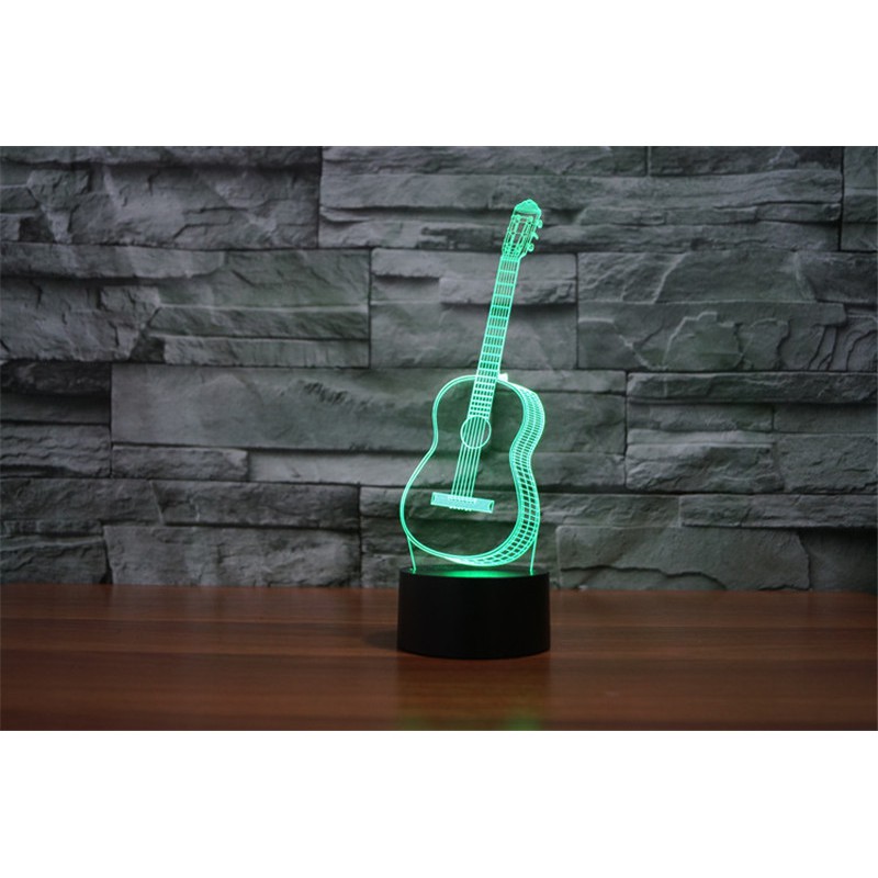 Đèn led 3D chiếu hình đàn guitar đủ màu
