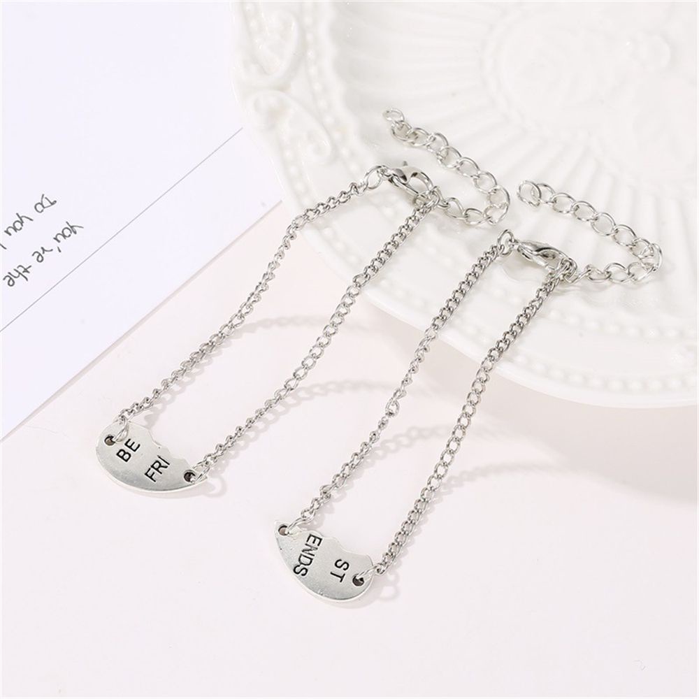 Bộ 2 Vòng Tay Tình Bạn Mặt Mảnh Ghép Trái Tim Nhiều Màu Thời Trang