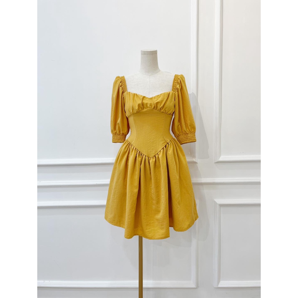 [HÀNG THIẾT KẾ CAO CẤP] Đầm Xòe Tay Phồng Chít Eo Tôn Dáng Vintage Form Ngắn Đi Biển Nhiều Màu