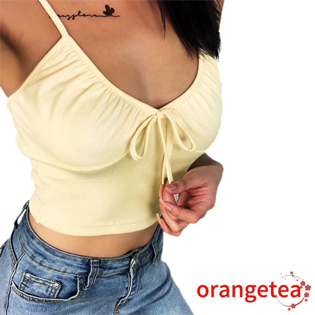 Áo Crop Top Sát Nách Gợi Cảm Cho Nữ