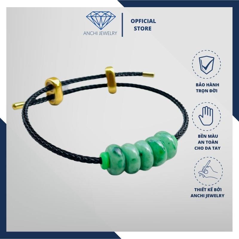 Vòng tay đồng điếu ngọc sơn thủy mệnh mộc / hỏa. Anchi jewelry
