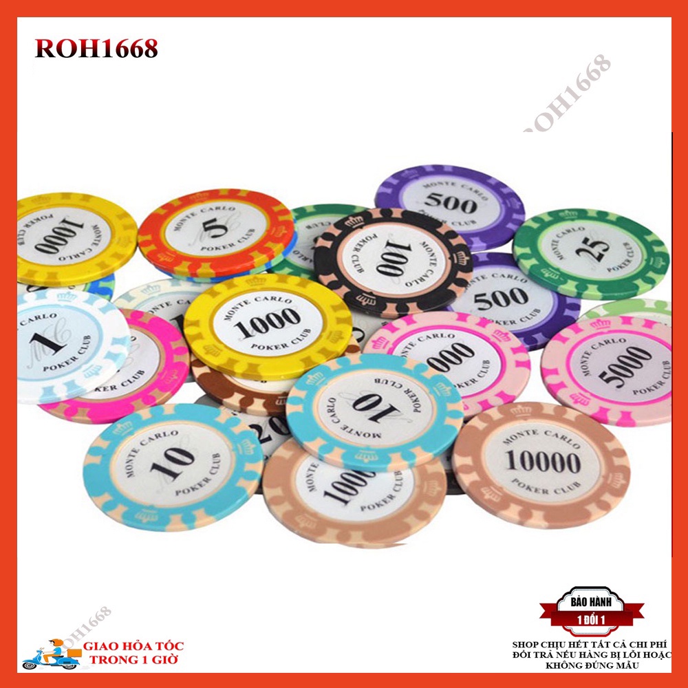 Chip poker ( phỉnh poker ) chất nhựa cao cấp PK 1