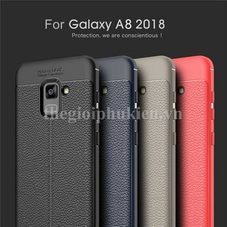 Ốp lưng Samsung Galaxy A8 2018 - A8 2018 Plus silicon giả da, chống sốc Auto Focus
