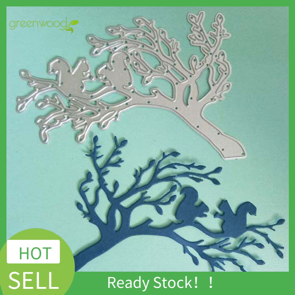 【Green】Tree Squirrel Cutting Dies DIY Scrapbook Emboss Paper Cards Photo Stencil Mold