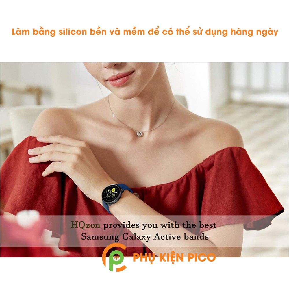 Dây silicon đồng hồ Samsung Galaxy Watch Active 2 bản 20mm màu xanh dương size L