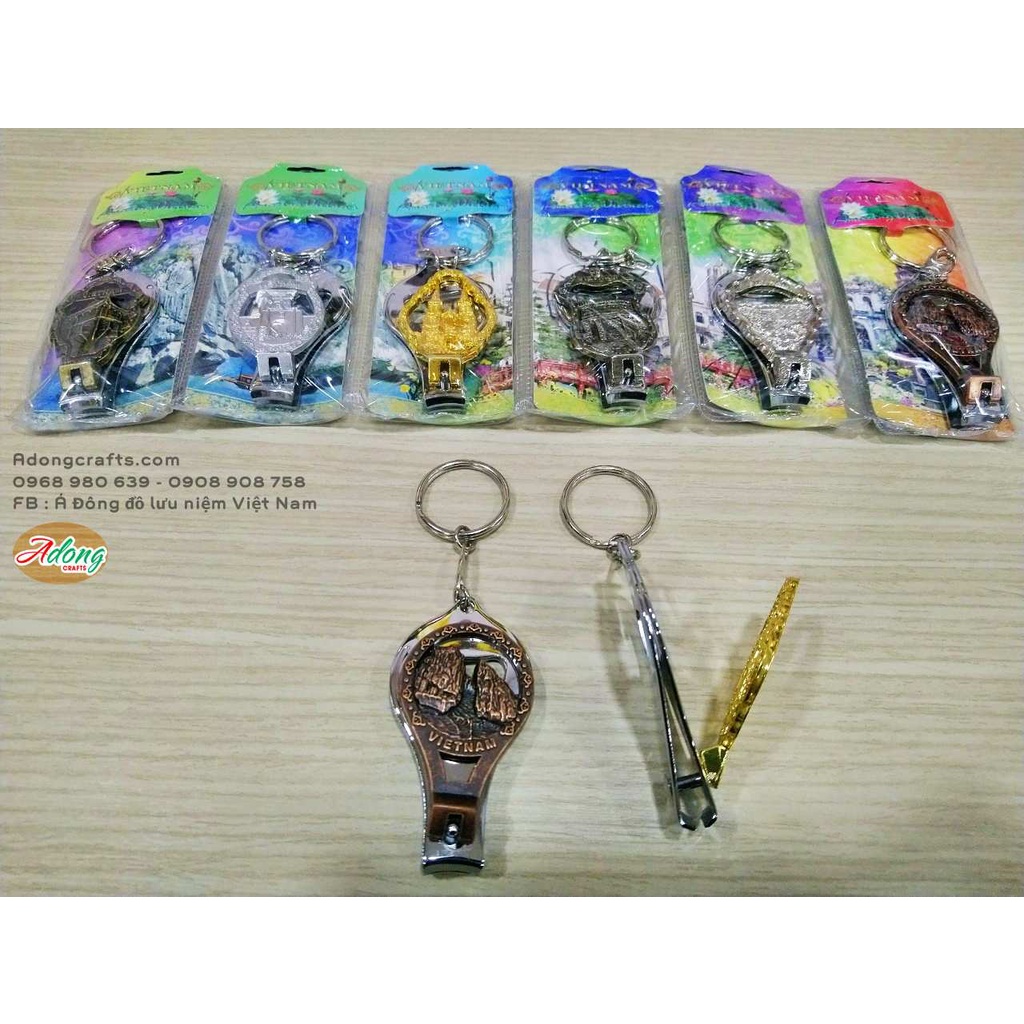 Móc khóa 2 D bấm móng, dũa móng có đồ khui nắp chai bằng kim loại - Hình địa danh - Quà Tặng Lưu Niệm Việt Nam