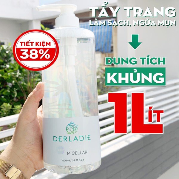 [PHIÊN BẢN 1000ML] Nước Tẩy Trang Derladie Cleansing Water Witch Hazel Micellar 1000ml