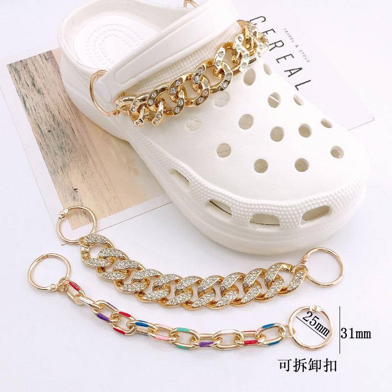 shoe chain 1pcs Dây Xích Kim Loại Đính Ngọc Trai/Kim Cương/Ngọc Trai Trang Trí Giày DIY Thời Trang
