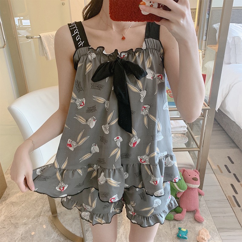 Bộ đồ ngủ ❤️FREESHIP❤️ Pijama Đồ Ngủ 2 dây sexy thun sữa hoạt hình cute BN33 | WebRaoVat - webraovat.net.vn