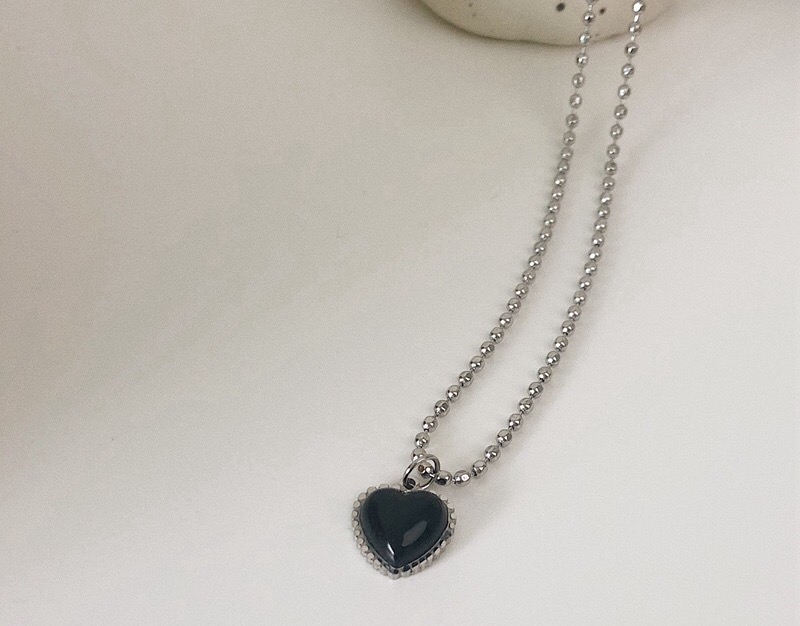 Dây Chuyền Bằng Thép Titan Mặt Hình Trái Tim Xếp Chồng Thời Trang Hàn Quốc 23535 Cho Nam Và Nữ