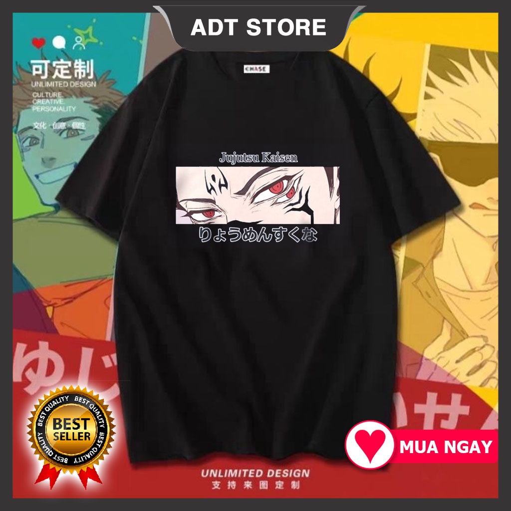 BST Áo Thun Tay Lửng Đen In Hình Anime Jujutsu Kaisen Gojo Satoru mẫu HOT độc đẹp giá rẻ