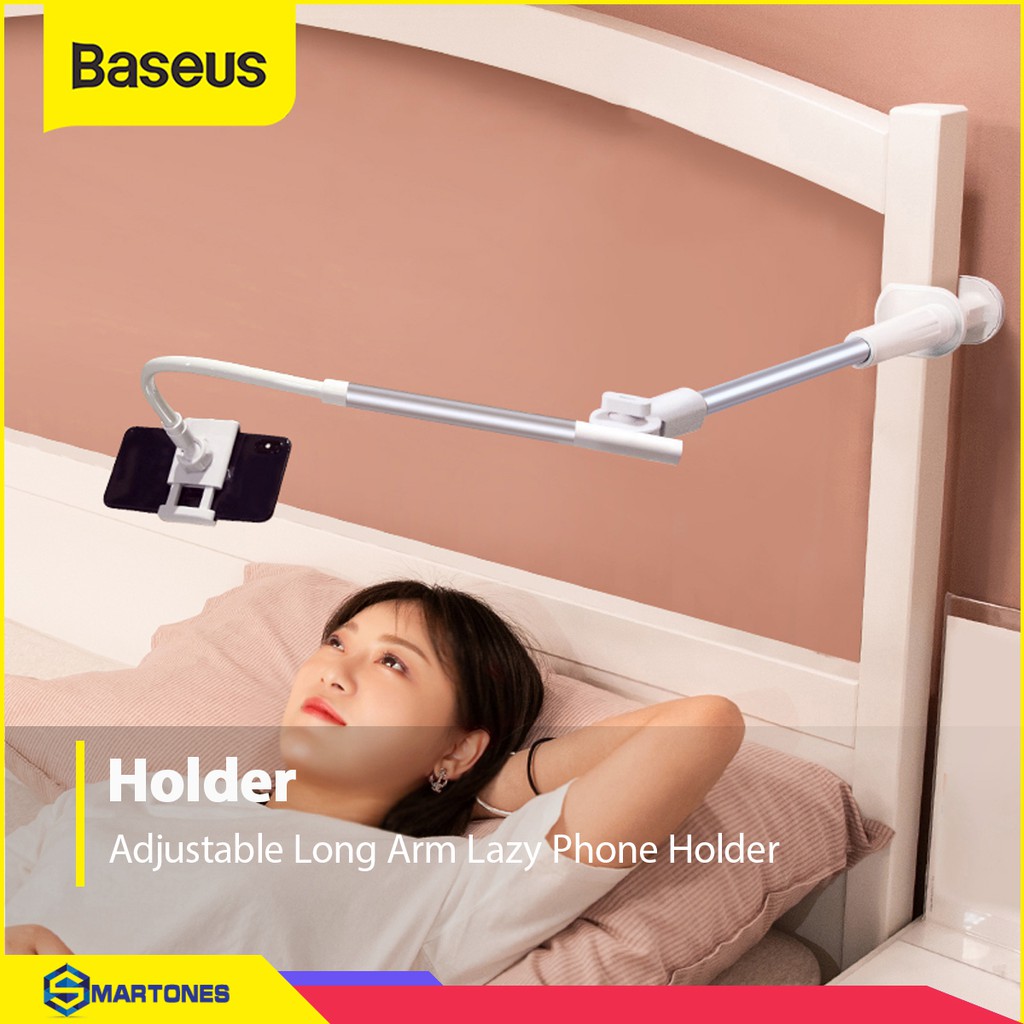 Đế kẹp điện thoại Baseus với cánh tay dài linh hoạt giữ điện thoại từ 4 inch đến 6.5 inch trên bàn , đầu giường