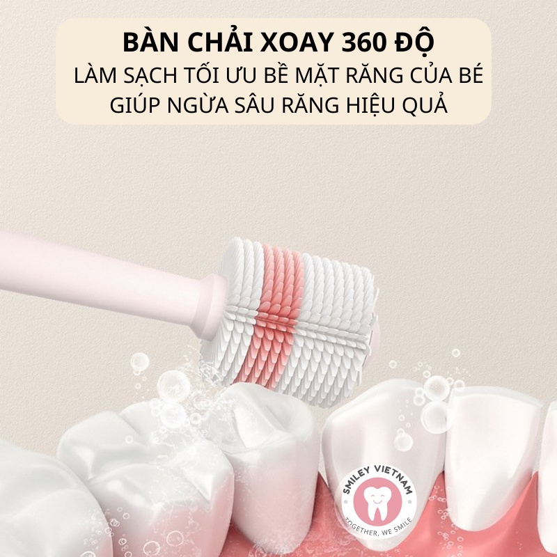 Bàn chải đánh răng cho bé siêu mềm STARRY, bàn chải đánh răng trẻ em 360 độ, giúp bé vệ sinh răng miệng hiệu quả