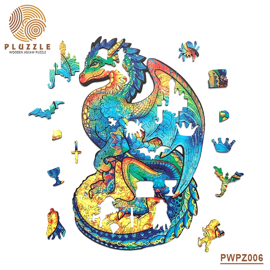 PLUZZLE Bộ xếp hình gỗ thông minh puzzle đồ chơi ghép hình – Con Rồng - PZ006