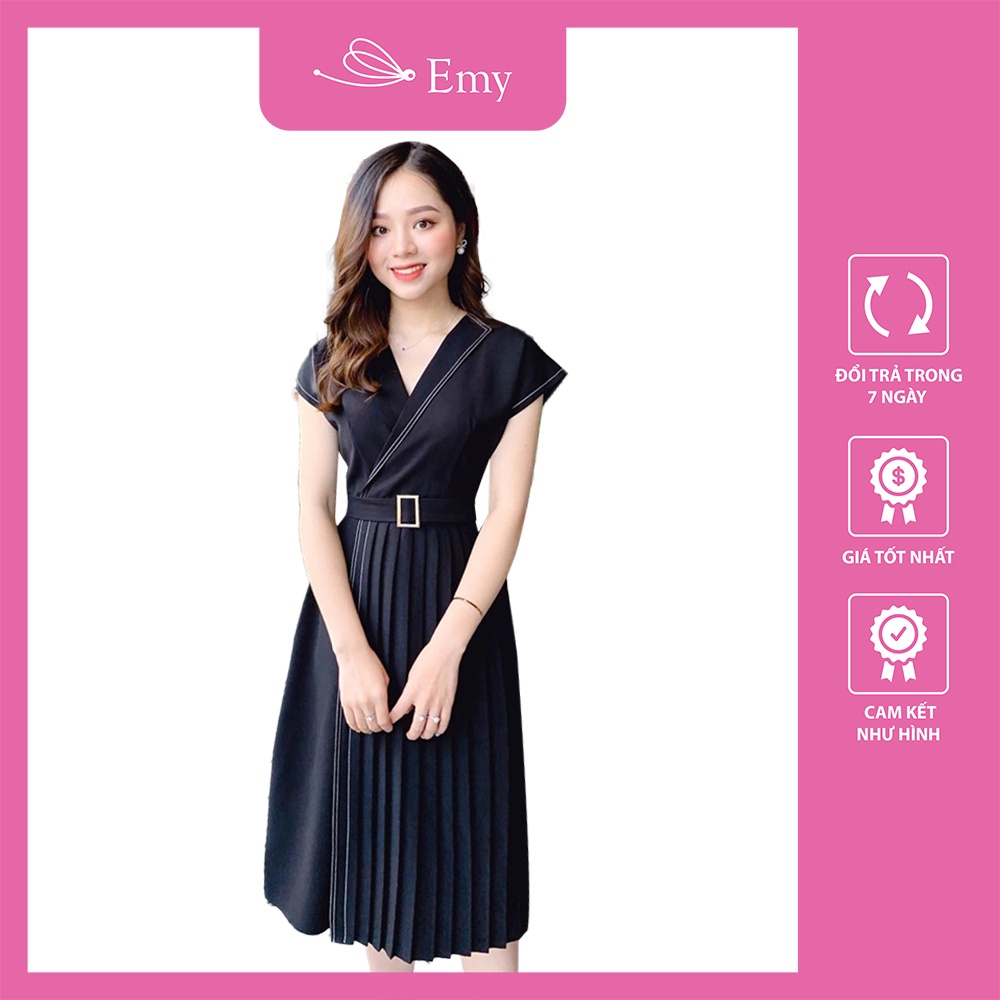 Váy thiết kế xếp ly công sở thanh lịch Thời Trang Emy D3