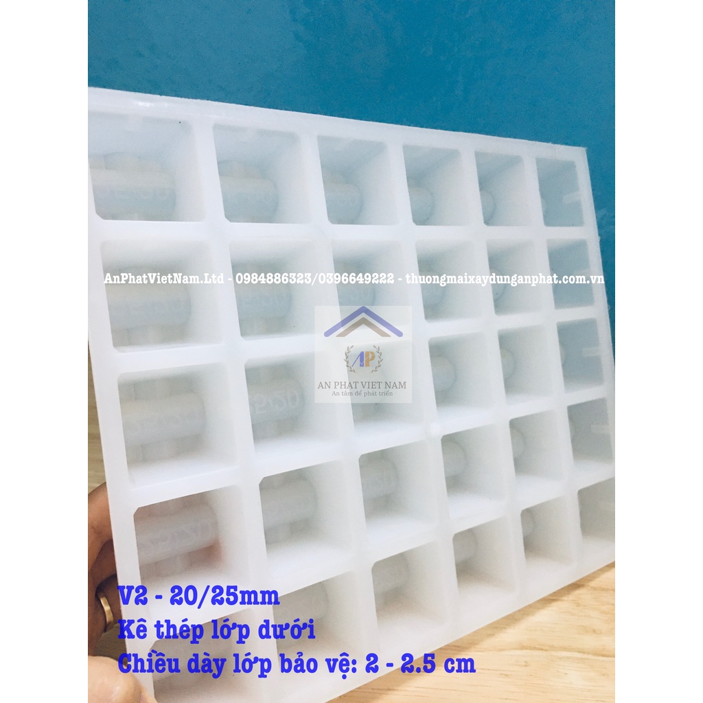 Bộ 5 khuôn nhựa đúc con kê bê tông V2 (20-25mm) kê thép sàn lớp dưới siêu bền chất lượng GIÁ RẺ tại Hà Nội