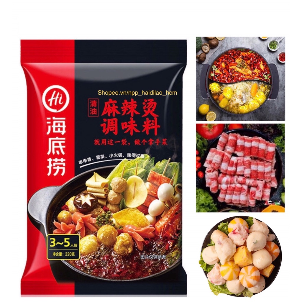Gói Lẩu Haidilao chuẩn vị nhà hàng dùng nấu tại nhà.