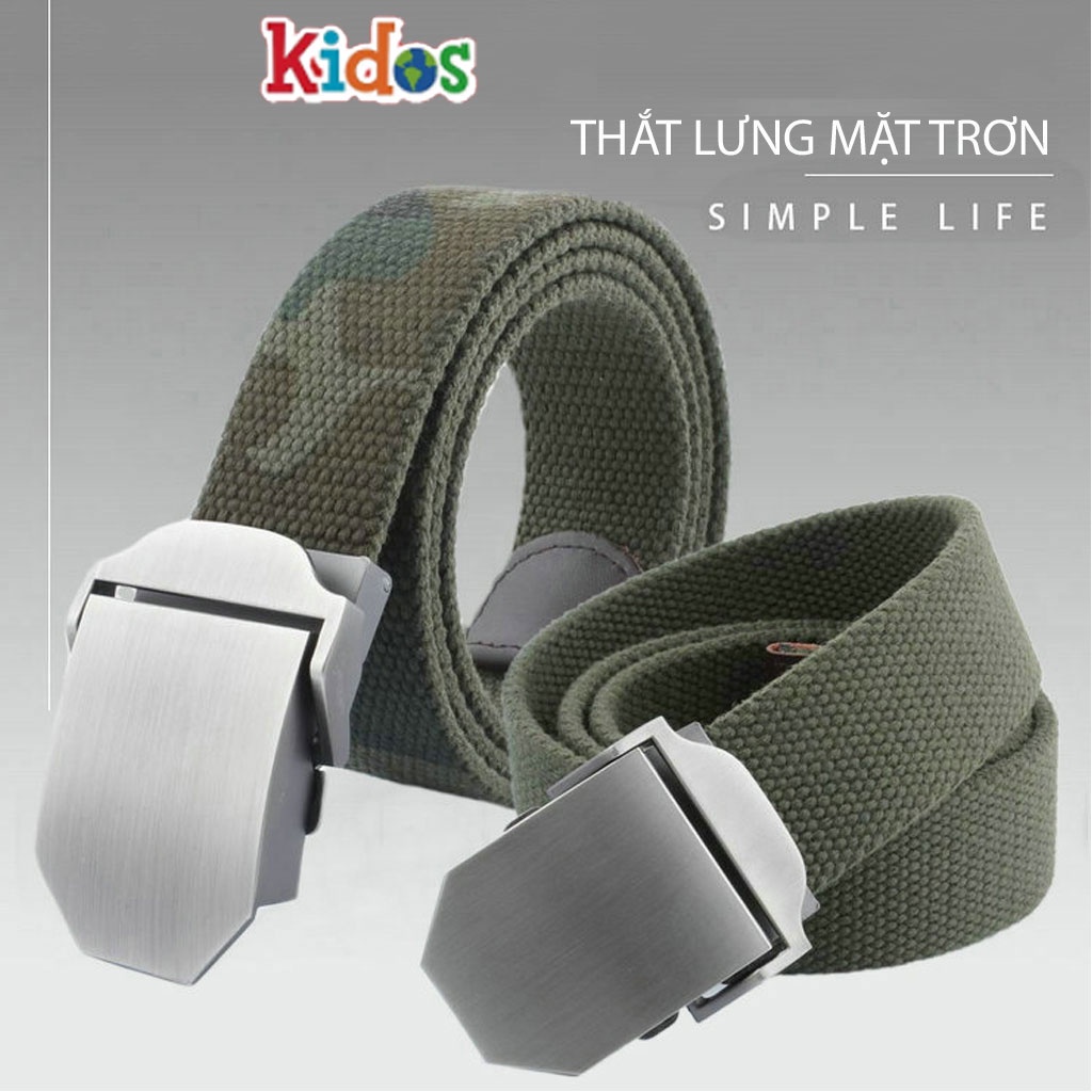 Thắt lưng nam vải bố, dây nịt nam vải dù mặt khóa trơn, khóa chống gỉ cao cấp
