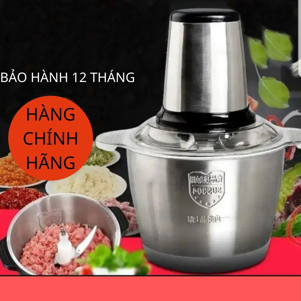 Máy Xay Sinh Tố Cầm Tay Loftydom 2L Chính Hãng, Chất Liệu Inox 304 Cao Cấp, Dao 4 Lưỡi Sắc Bén Tiện Dụng Xay Đá,Rau Củ