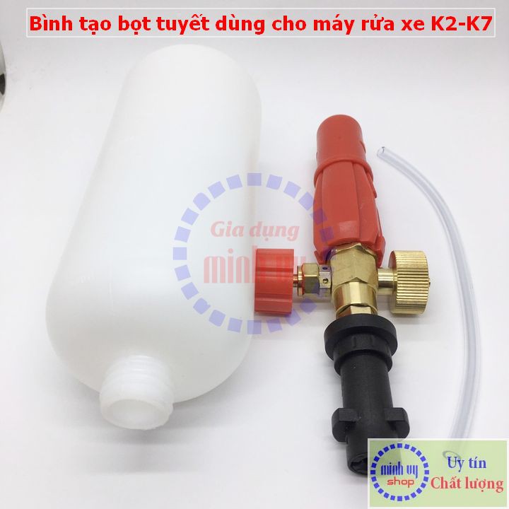 Bình tạo bọt tuyết 1L cao cấp cho máy rửa xe gia đình - máy rửa cao áp Krcher K2 - K7