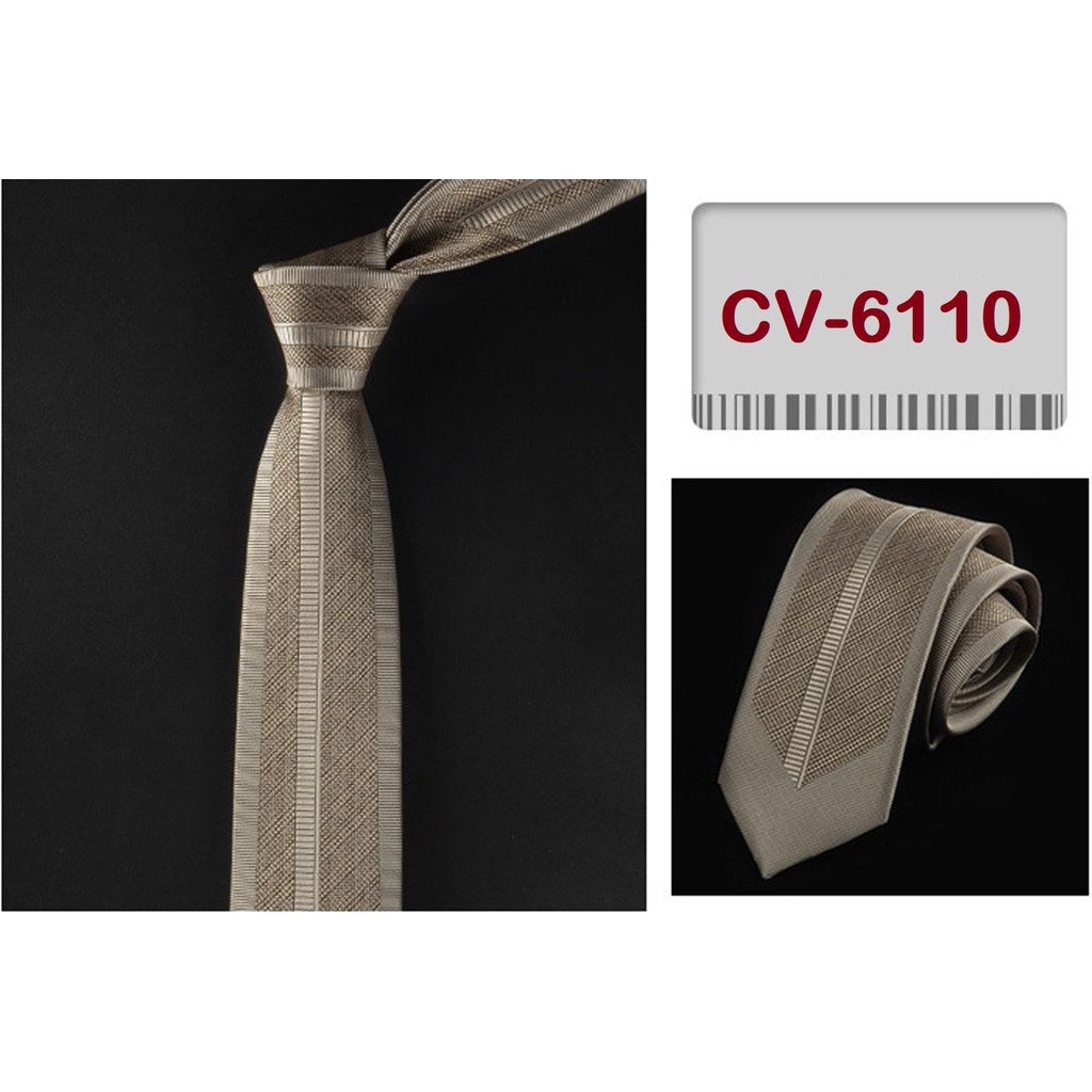 Cà vạt nam bản nhỏ 6cm phong cách sang trọng lịch sự cho công sở, cravat chú rể, Cravat dự tiệc, Cavat cao cấp CV-6110