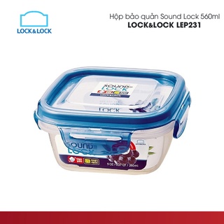 Hộp bảo quản Sound Lock hình vuông Lock&Lock LEP231 560ml - Hàng Chính Hãng