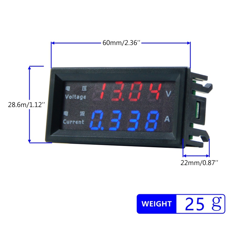 Vôn Kế Kỹ Thuật Số 4 Số Dc 100v 200v 10a Có Màn Hình Led Hiển Thị