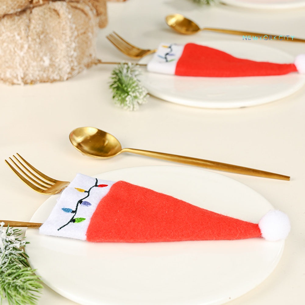 Vỏ Bọc Muỗng Nĩa Hình Nón Giáng Sinh Dễ Thương